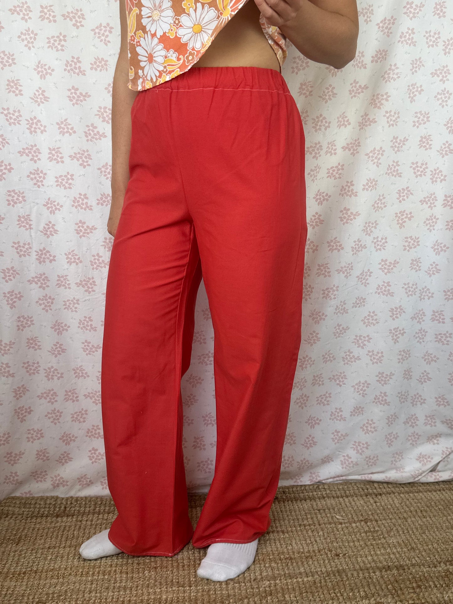 Pantalon Uni Rouge