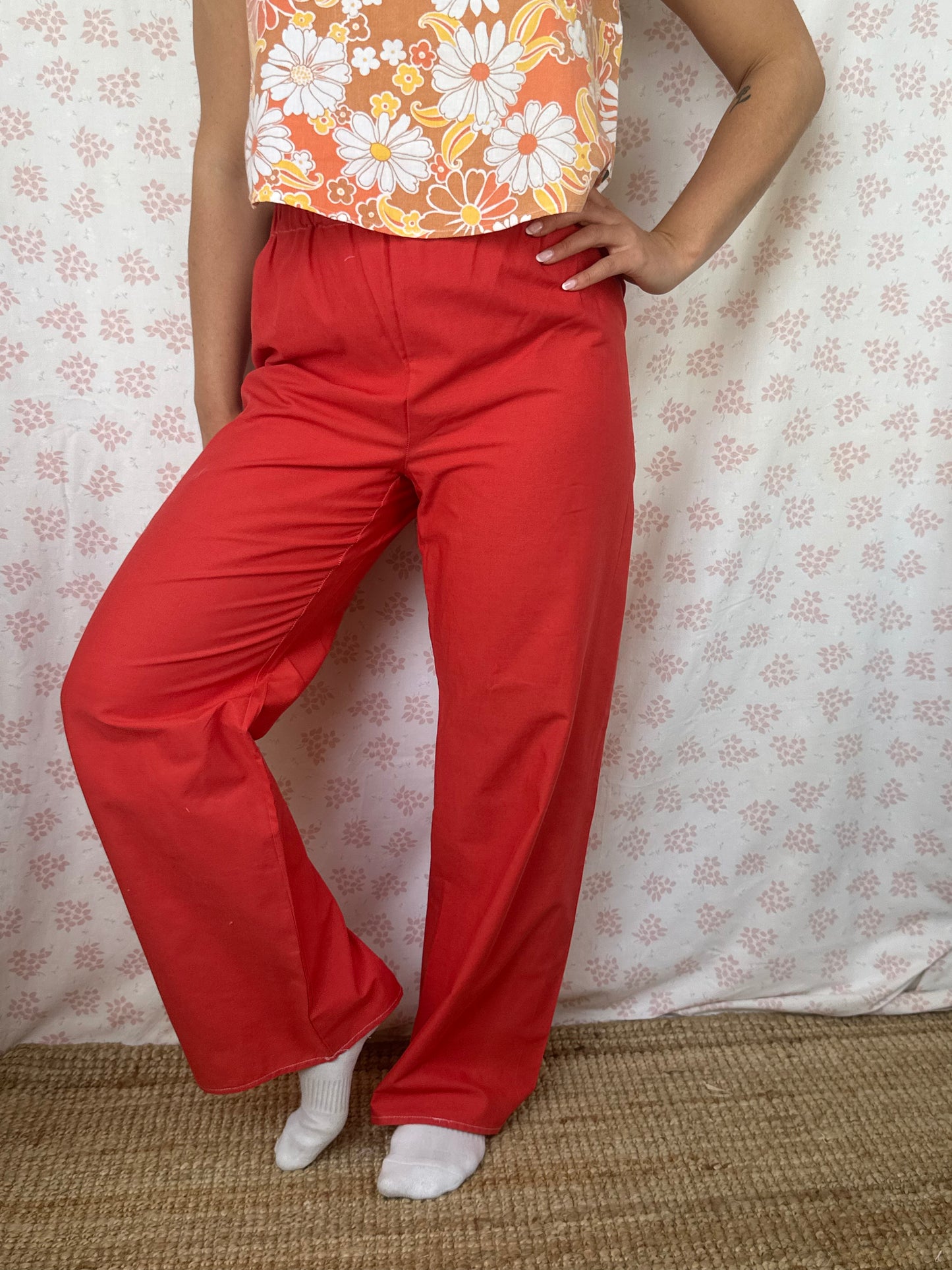Pantalon Uni Rouge