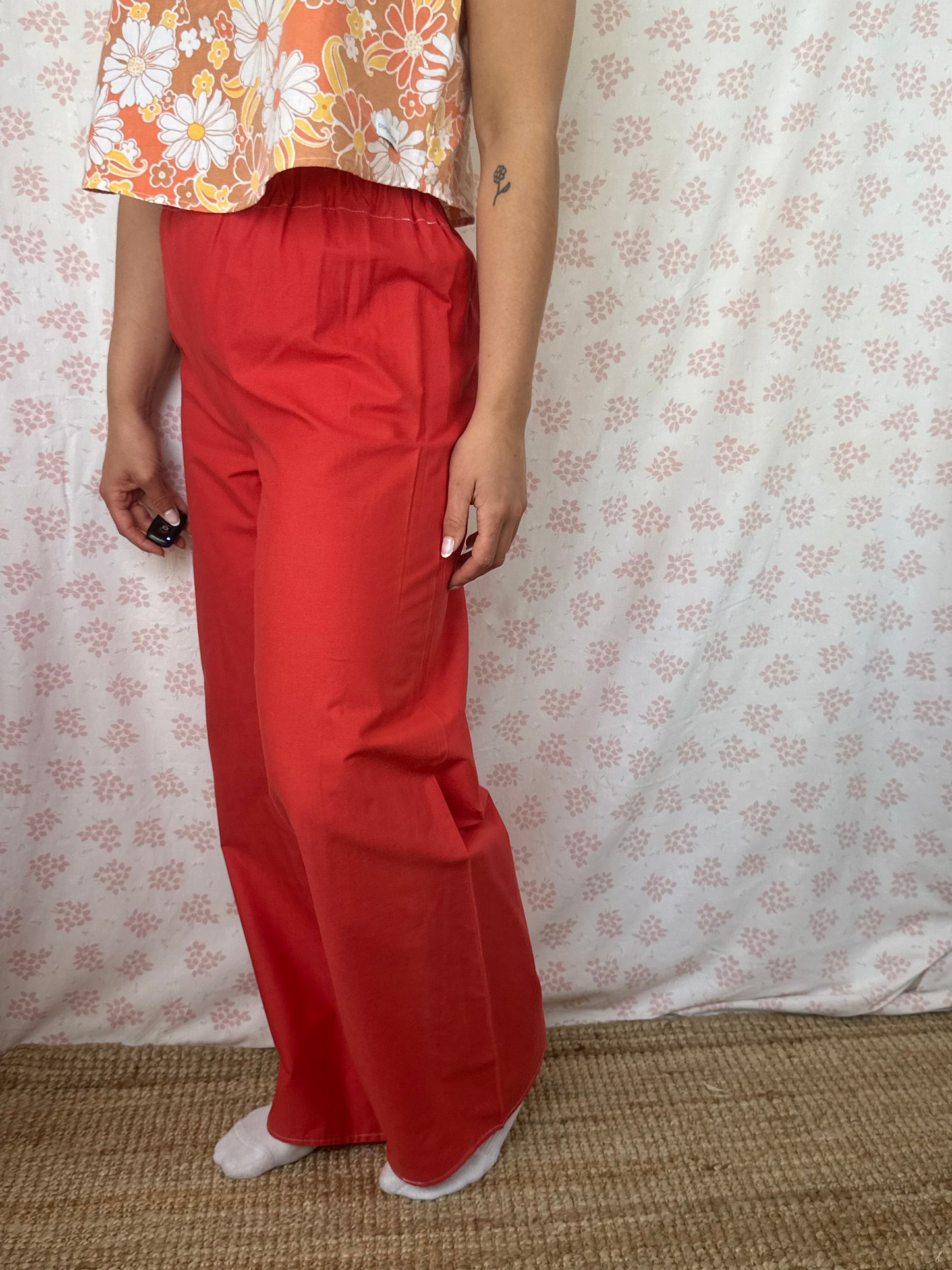 Pantalon Uni Rouge