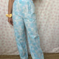 Pantalon Fleurs Bleu