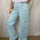 Pantalon Fleurs Bleu