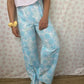 Pantalon Fleurs Bleu