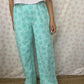 Pantalon Fleurs Turquoise