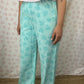 Pantalon Fleurs Turquoise