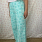Pantalon Fleurs Turquoise