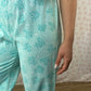 Pantalon Fleurs Turquoise