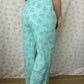 Pantalon Fleurs Turquoise