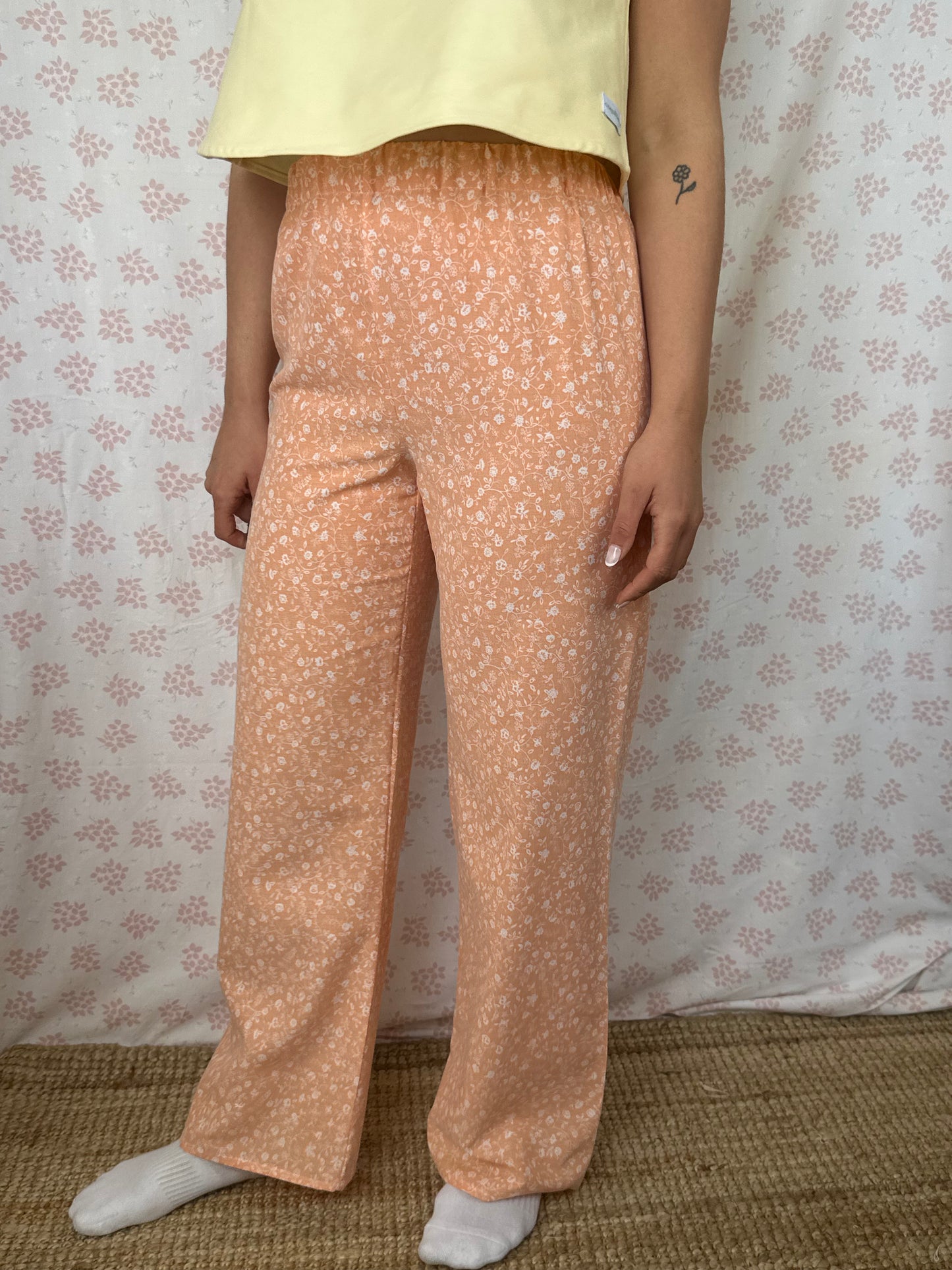 Pantalon Fleurs Orange