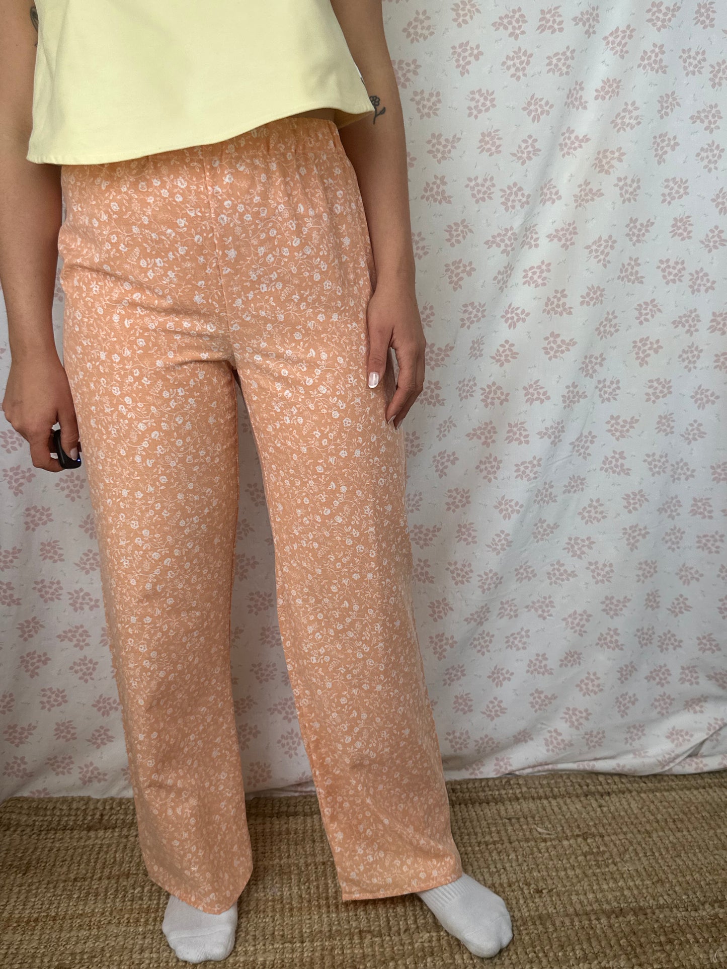 Pantalon Fleurs Orange