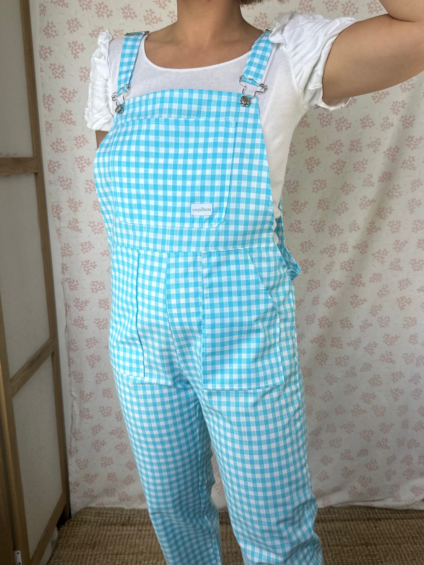 Salopette Vichy Bleu