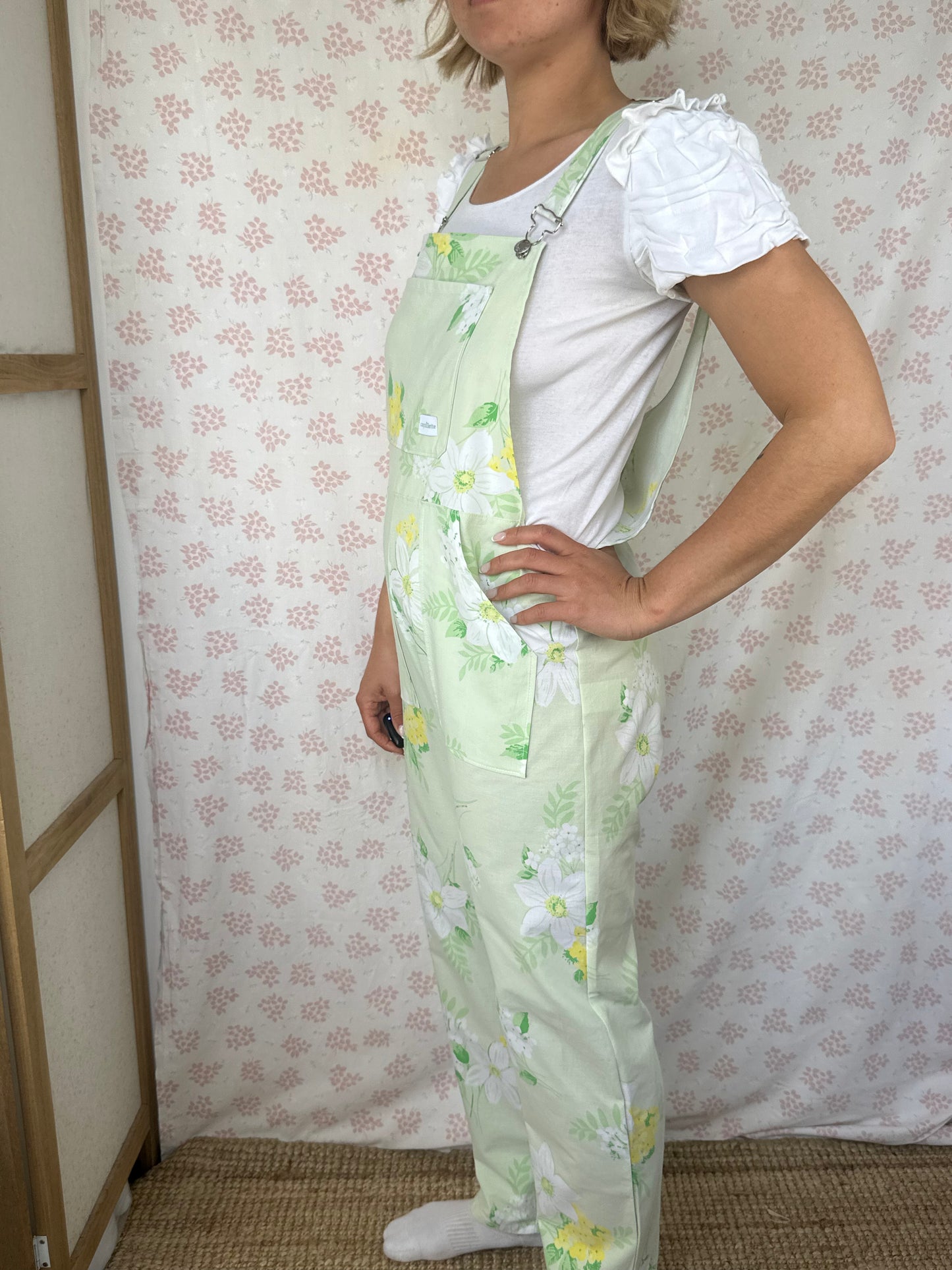 Salopette Fleurs Verte