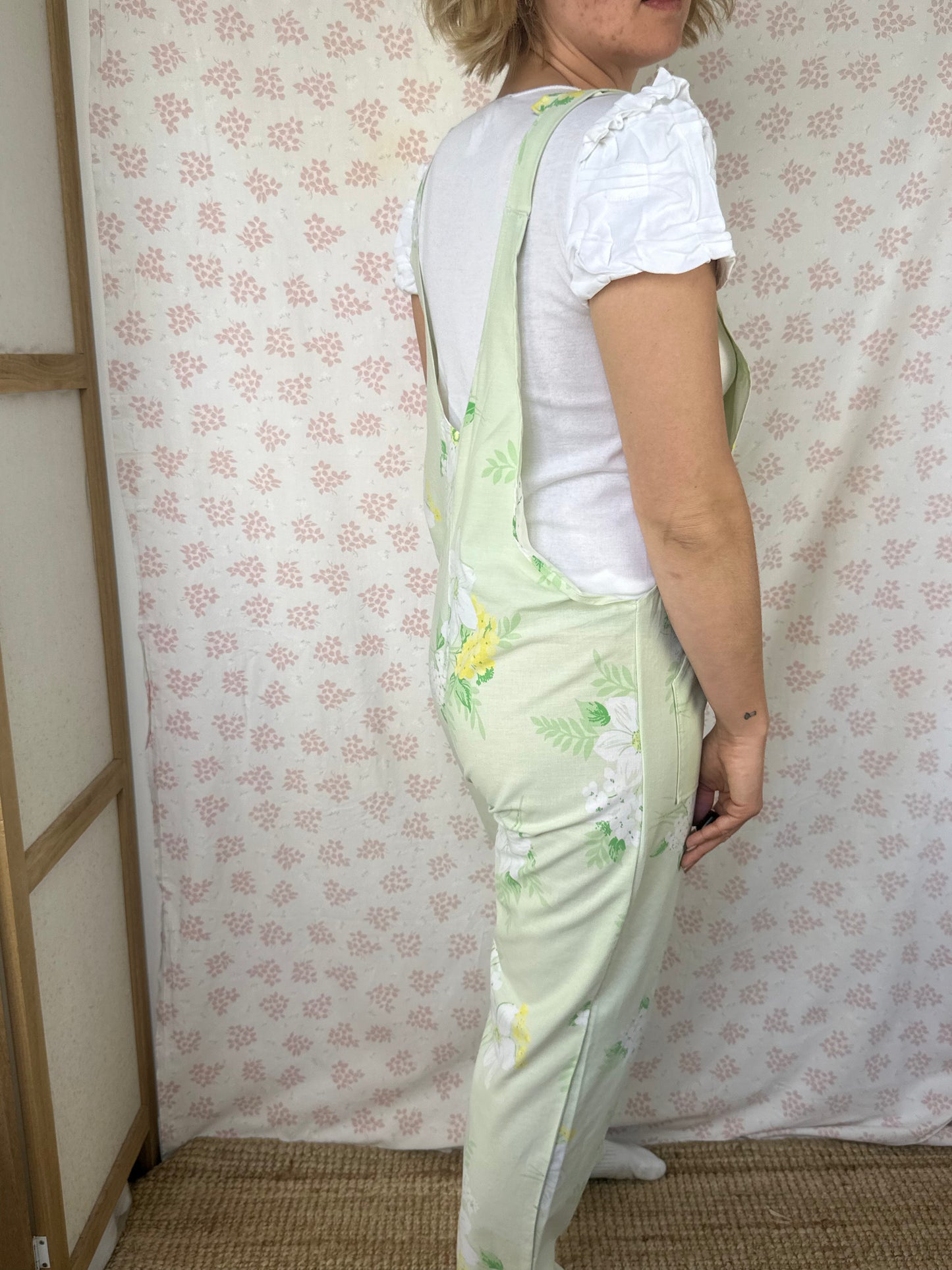 Salopette Fleurs Verte