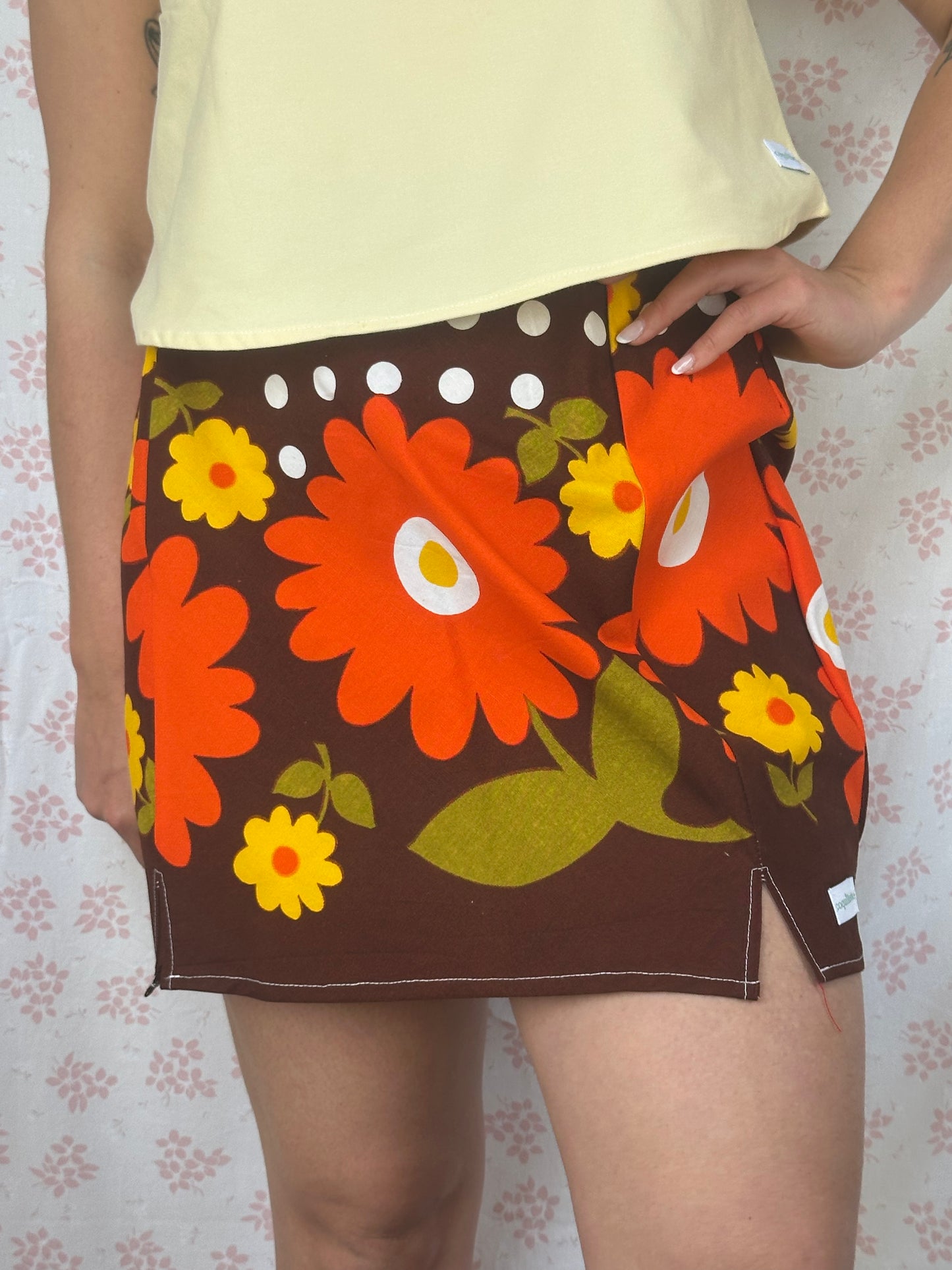 Jupe Fleurs Marron