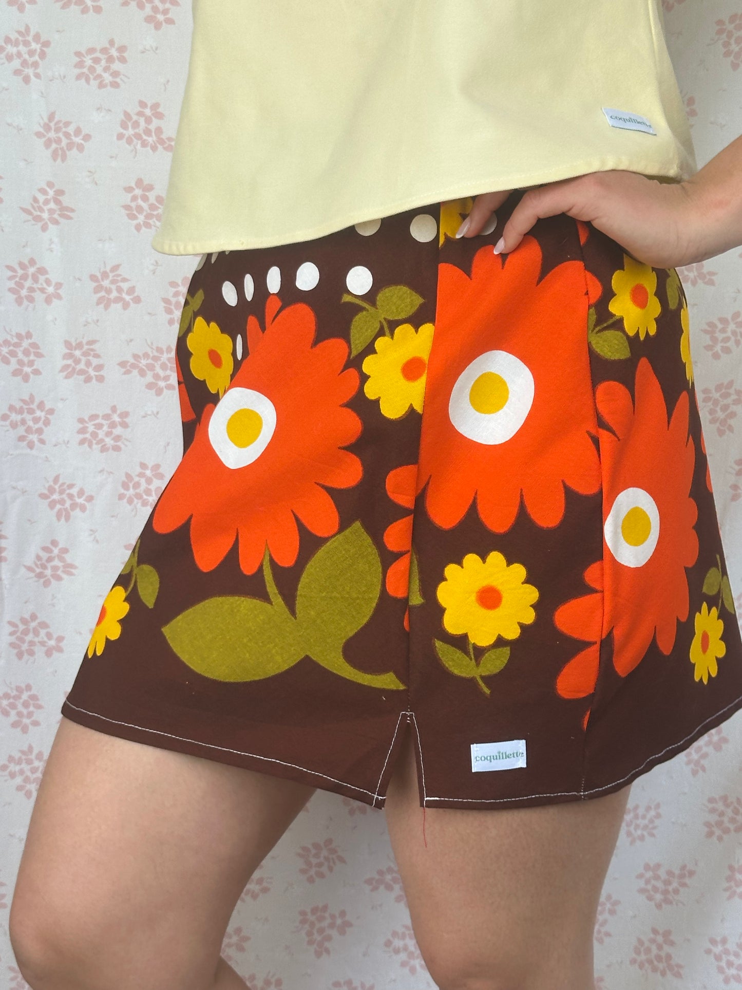Jupe Fleurs Marron