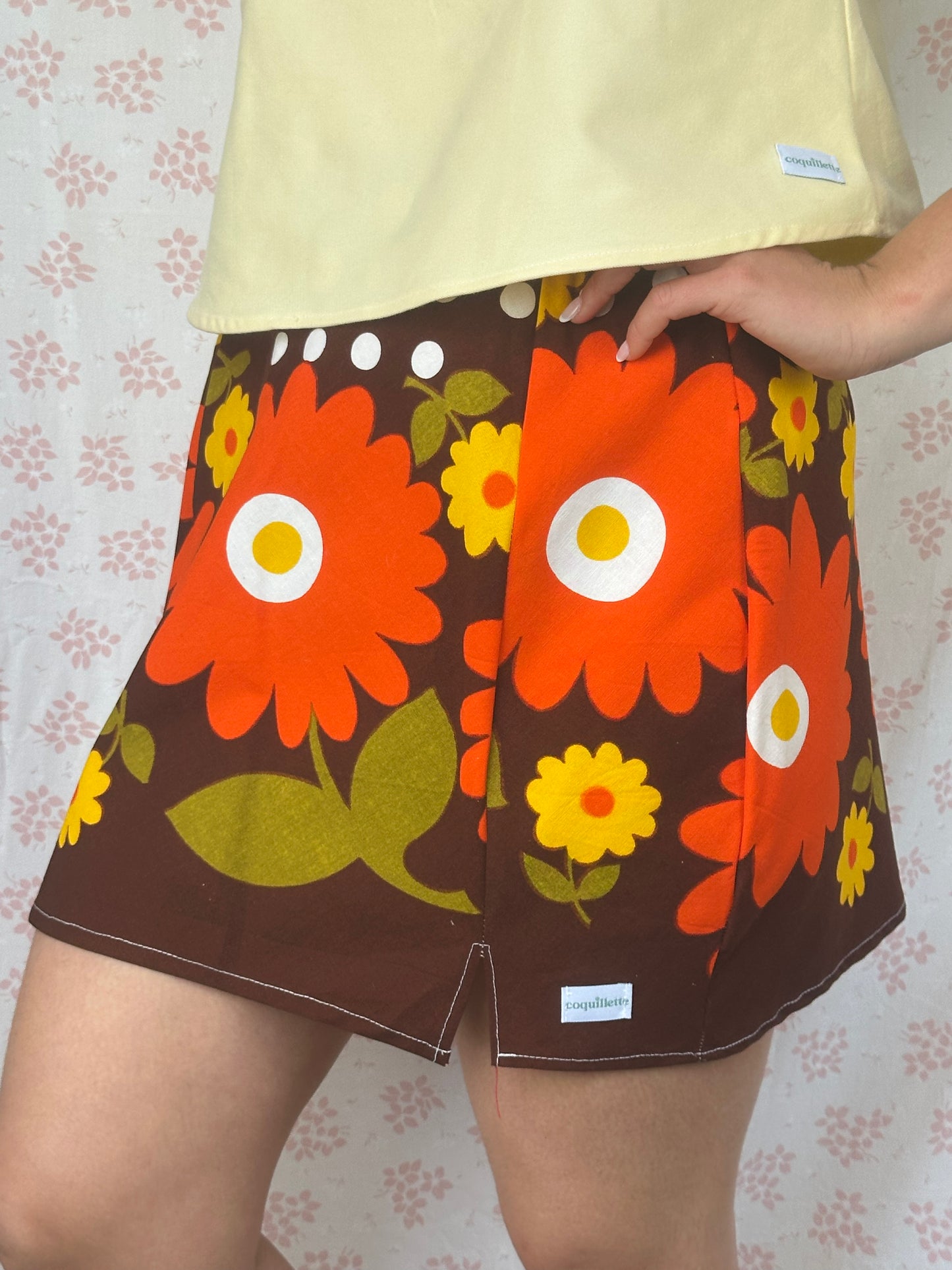 Jupe Fleurs Marron