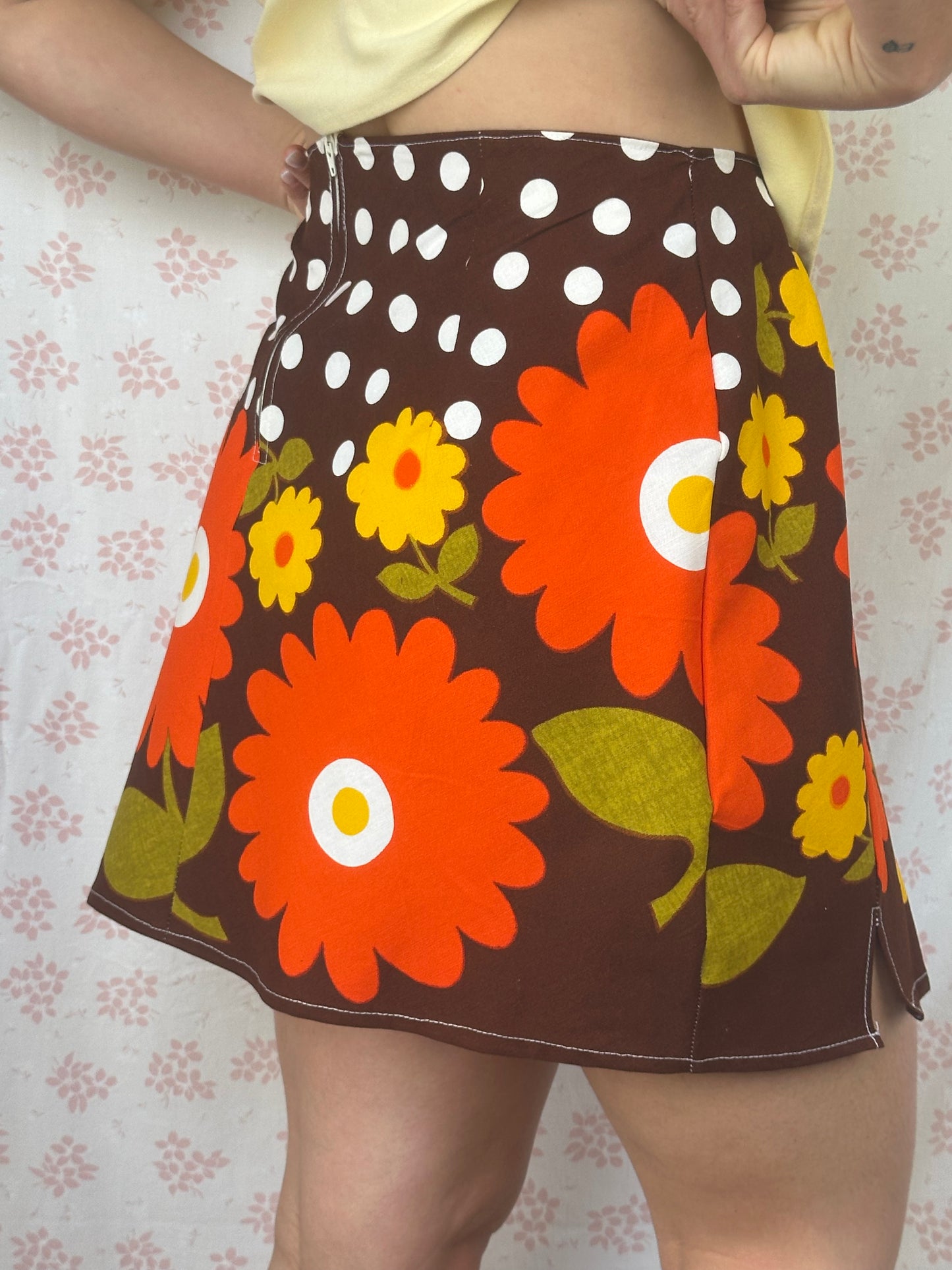 Jupe Fleurs Marron