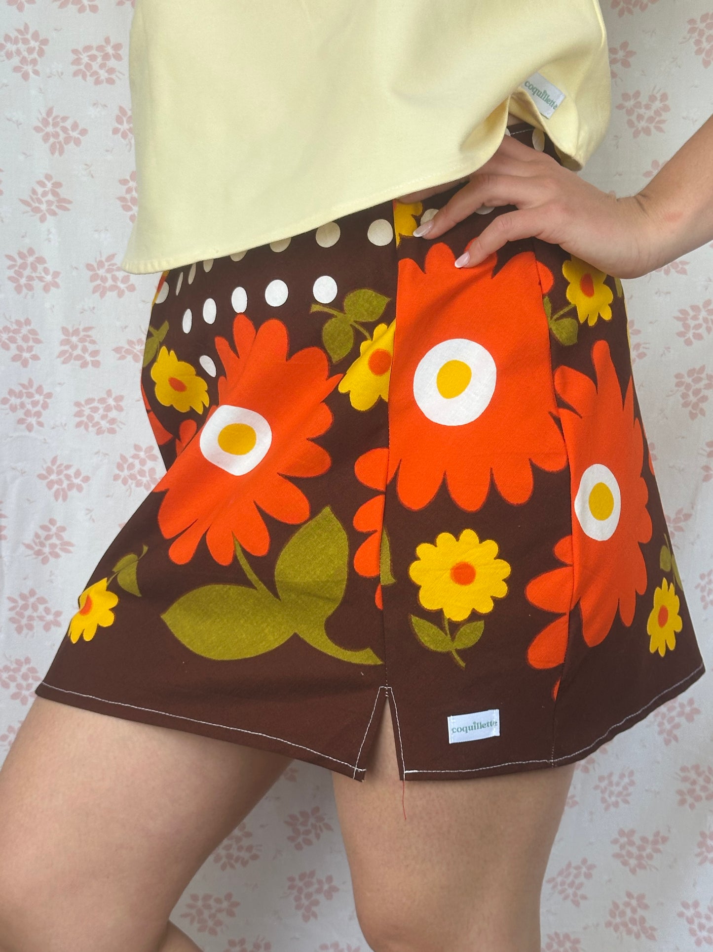 Jupe Fleurs Marron