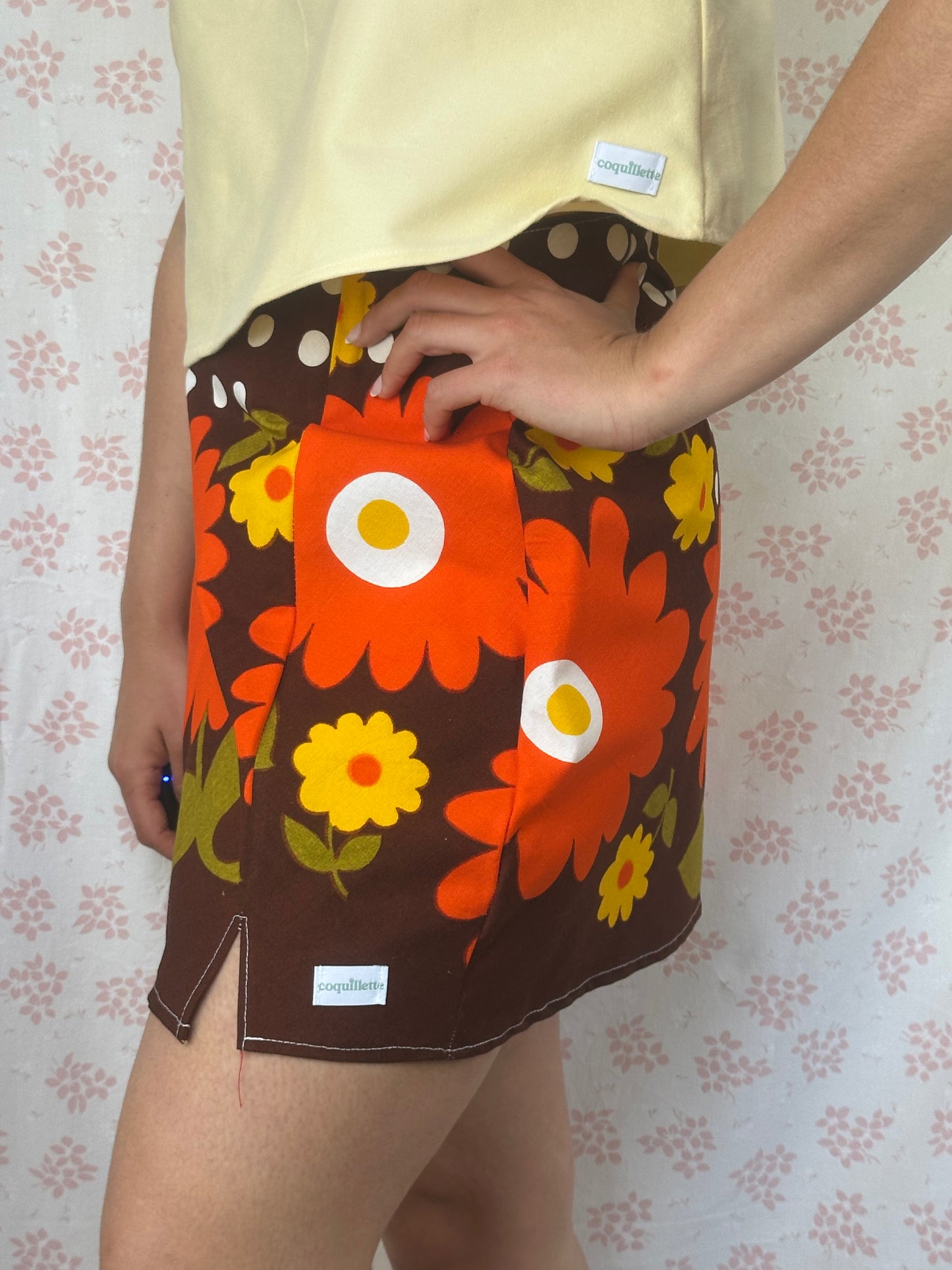 Jupe Fleurs Marron