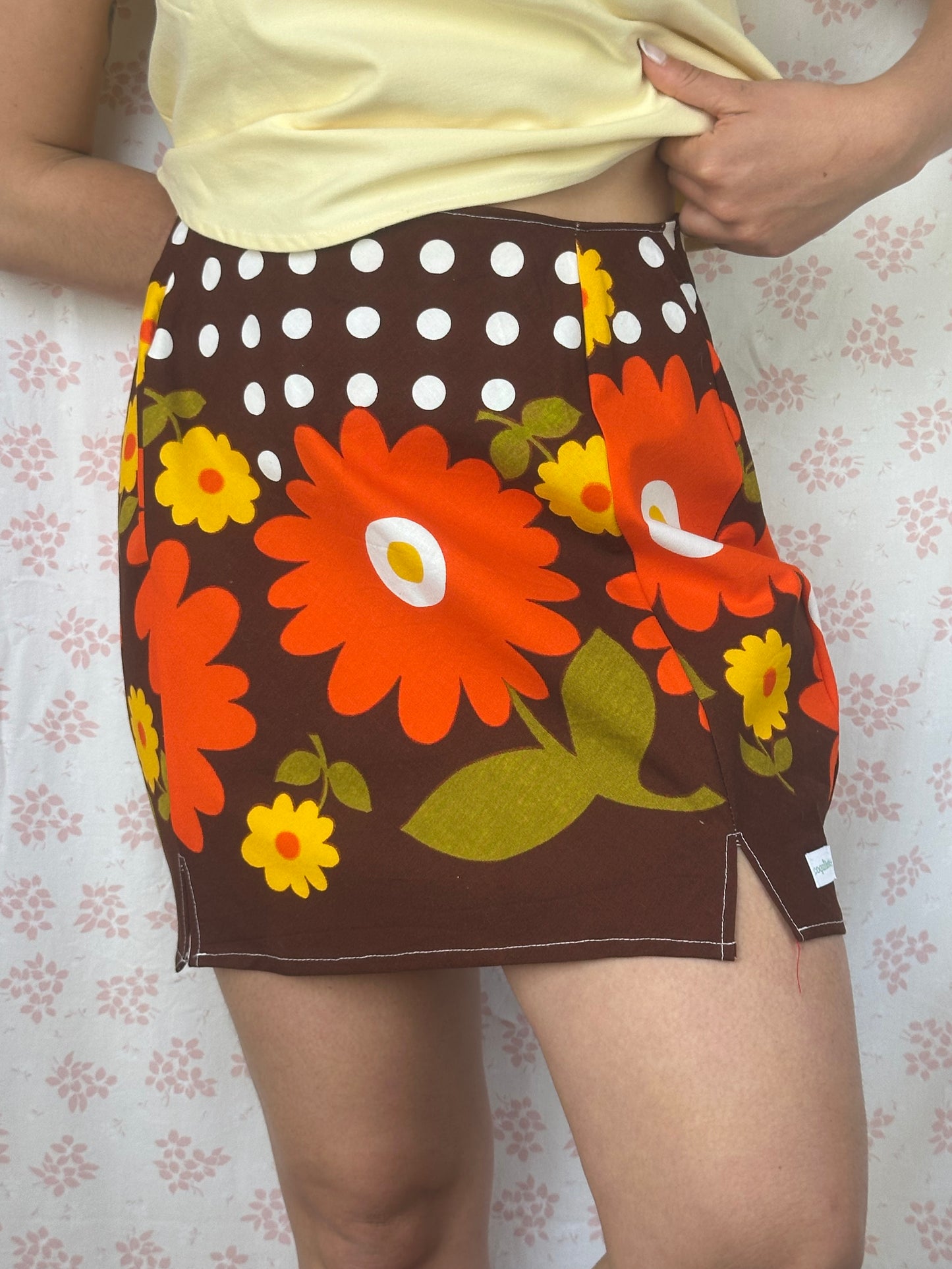 Jupe Fleurs Marron