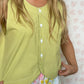 Haut Bouton Uni Vert
