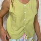Haut Bouton Uni Vert