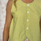 Haut Bouton Uni Vert