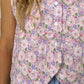 Haut Bouton Fleurs Rose