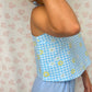 Top Vichy Bleu Fleurs