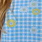 Top Vichy Bleu Fleurs