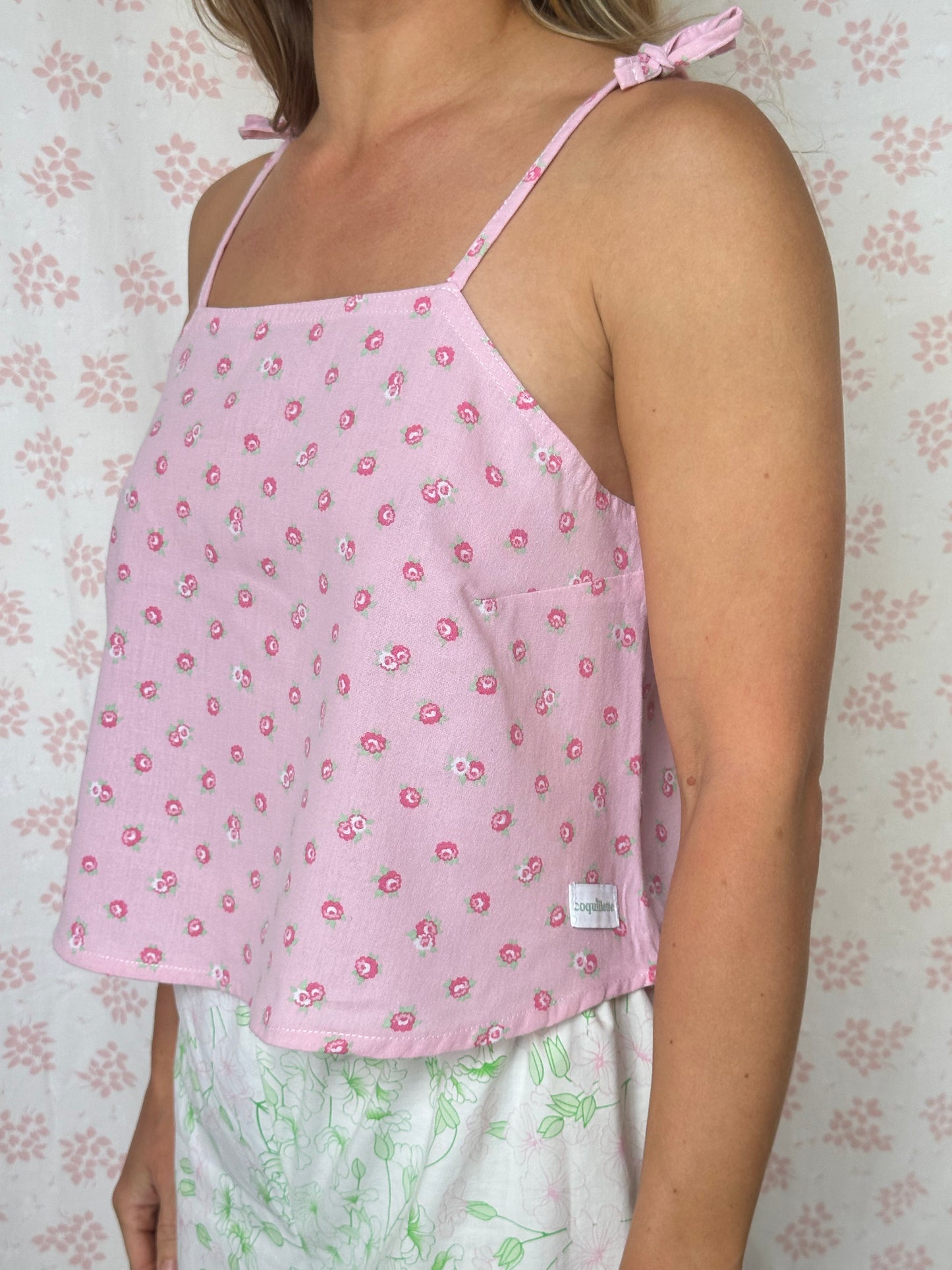 Top Fleurs Rose