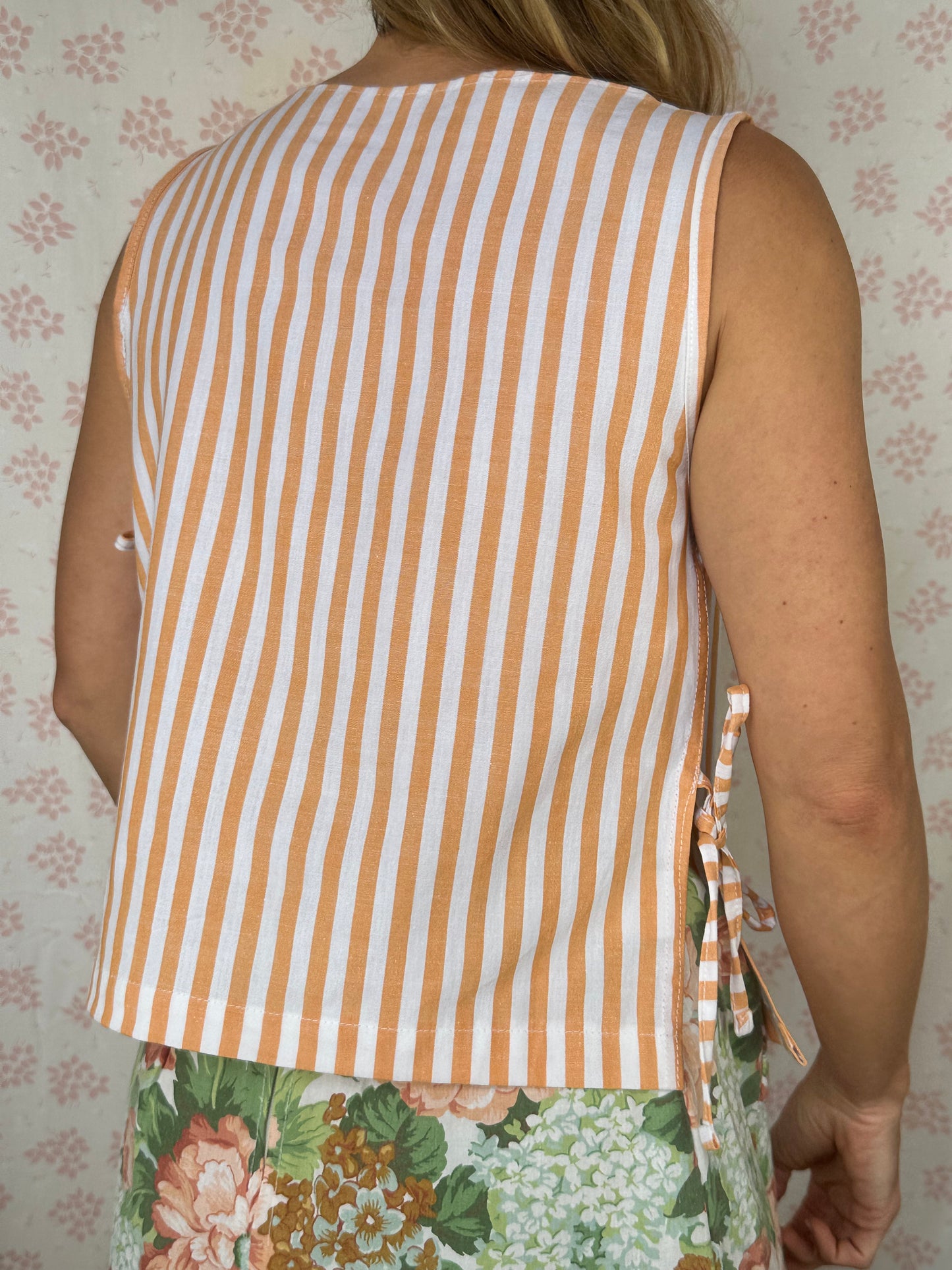 Haut Noeud Rayé Orange