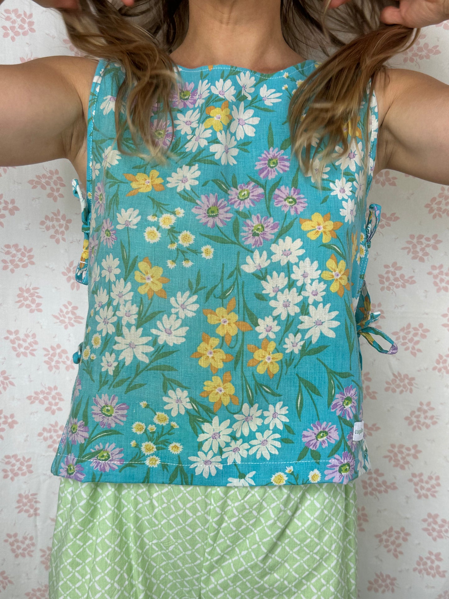Haut Noeud Bleu Fleurs