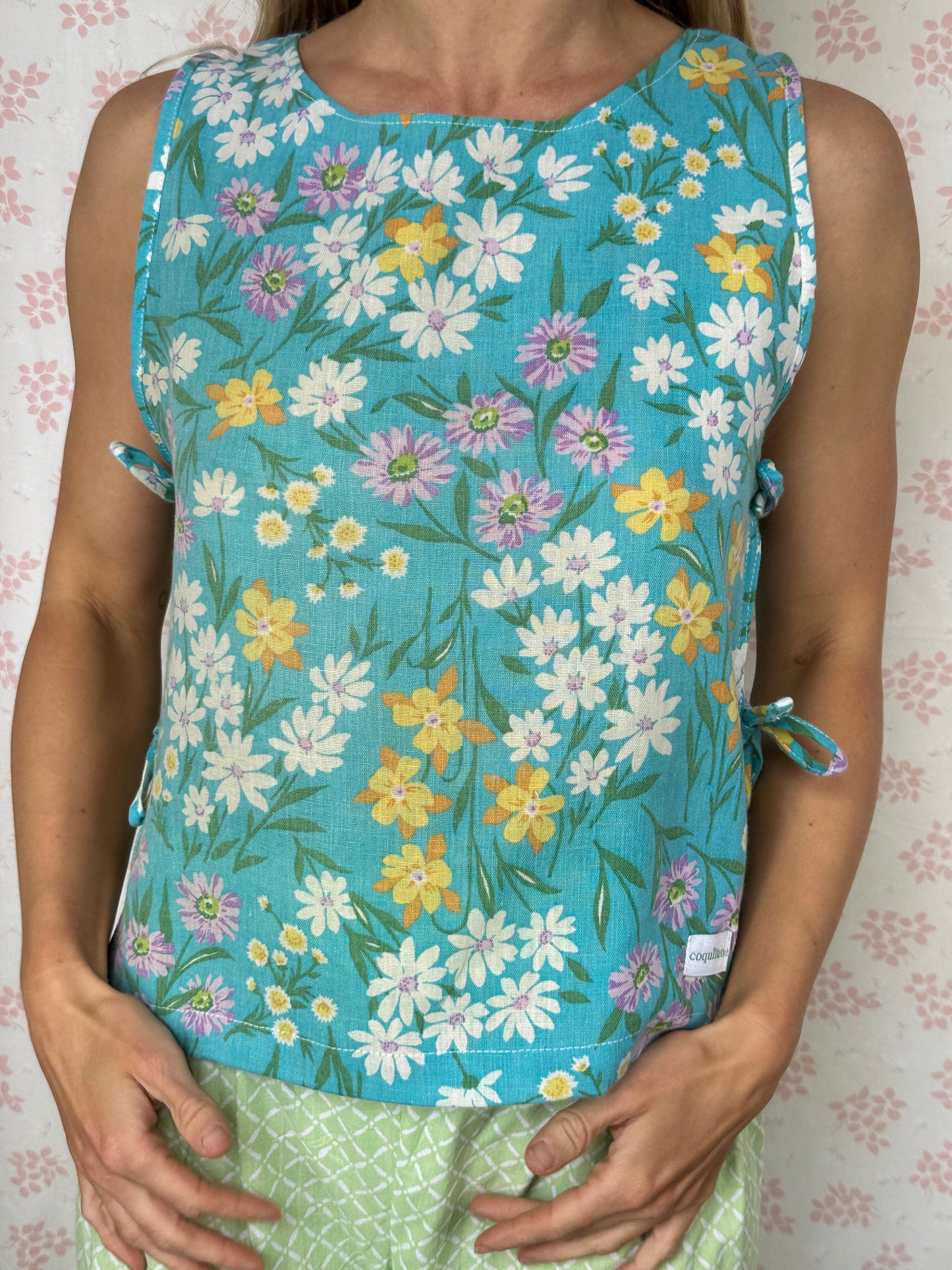 Haut Noeud Bleu Fleurs