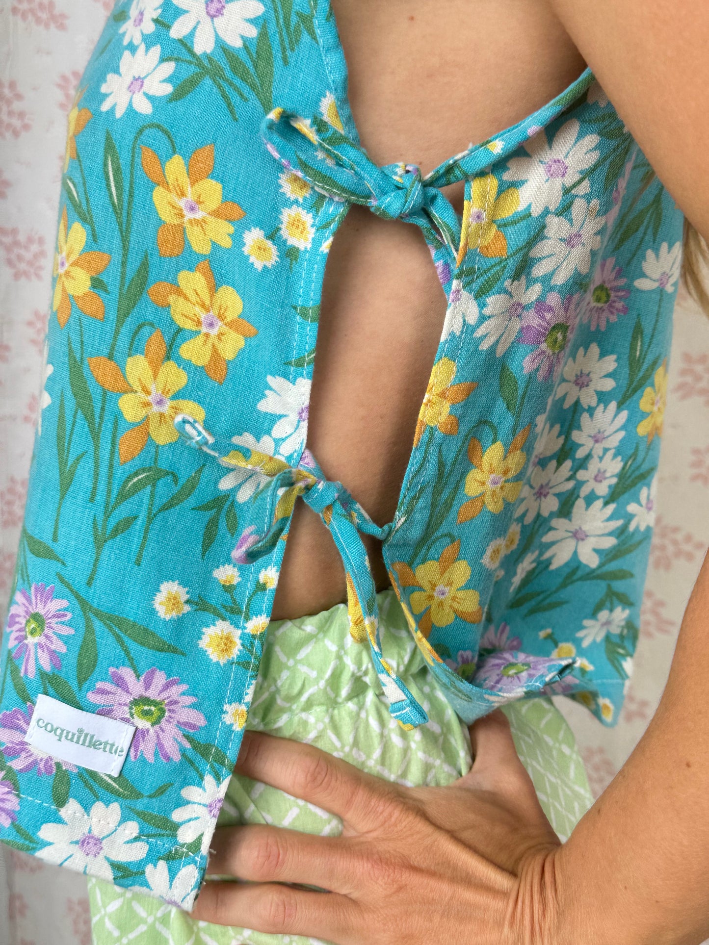 Haut Noeud Bleu Fleurs