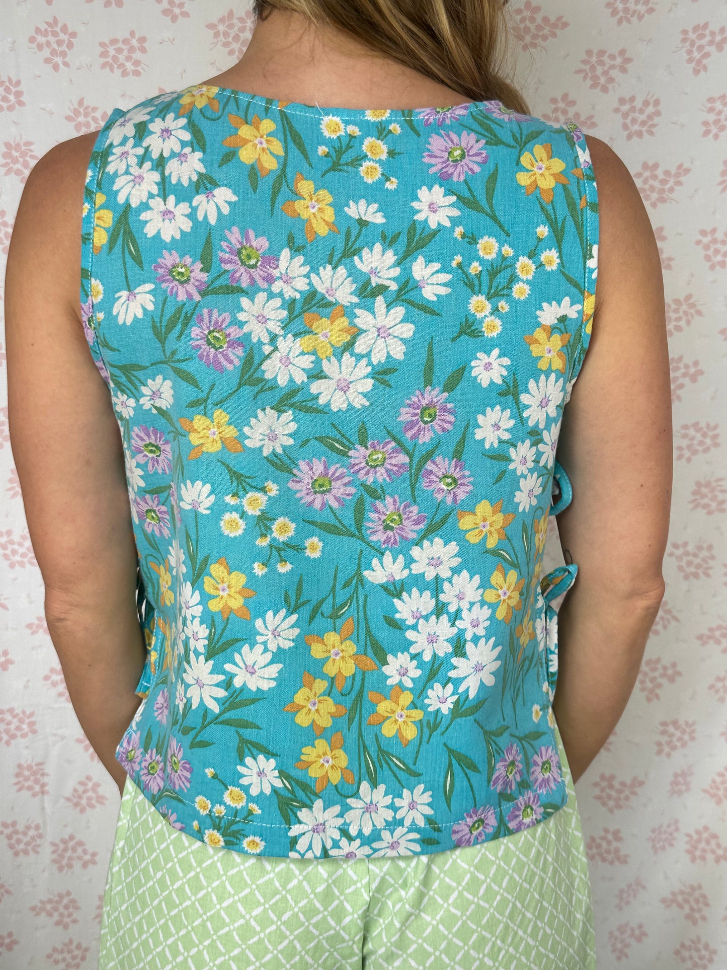 Haut Noeud Bleu Fleurs