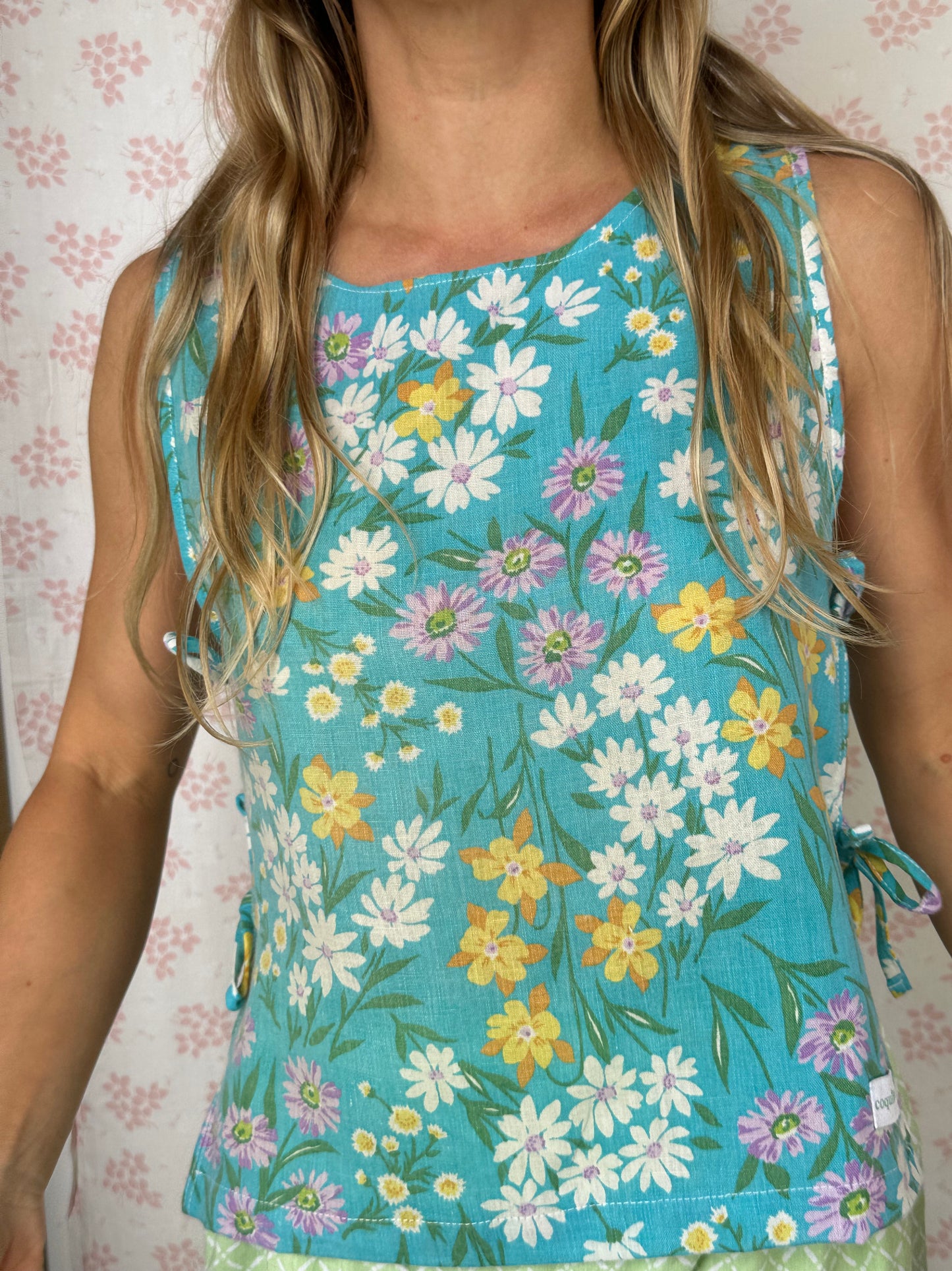 Haut Noeud Bleu Fleurs