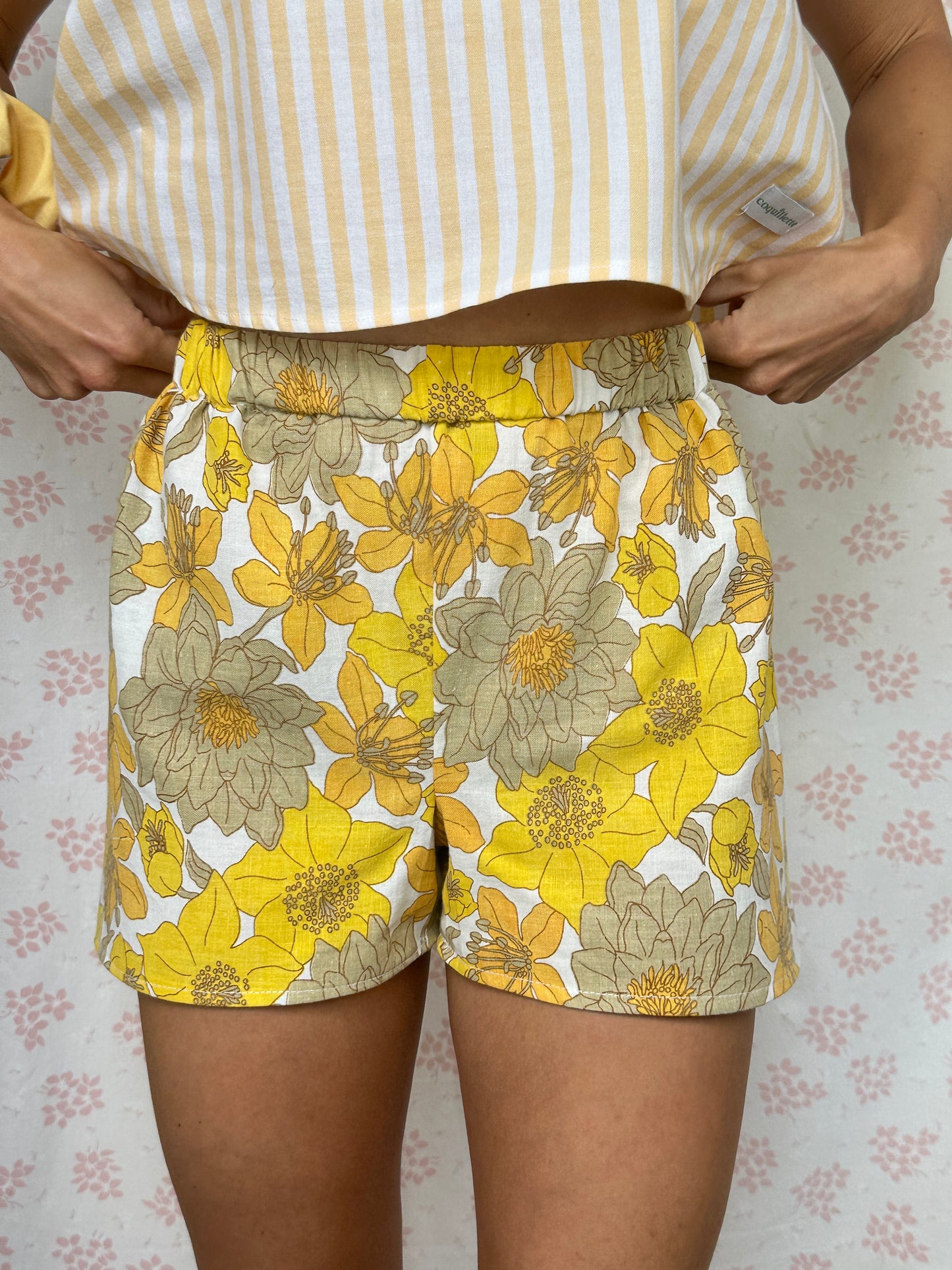Short Fleurs Jaune