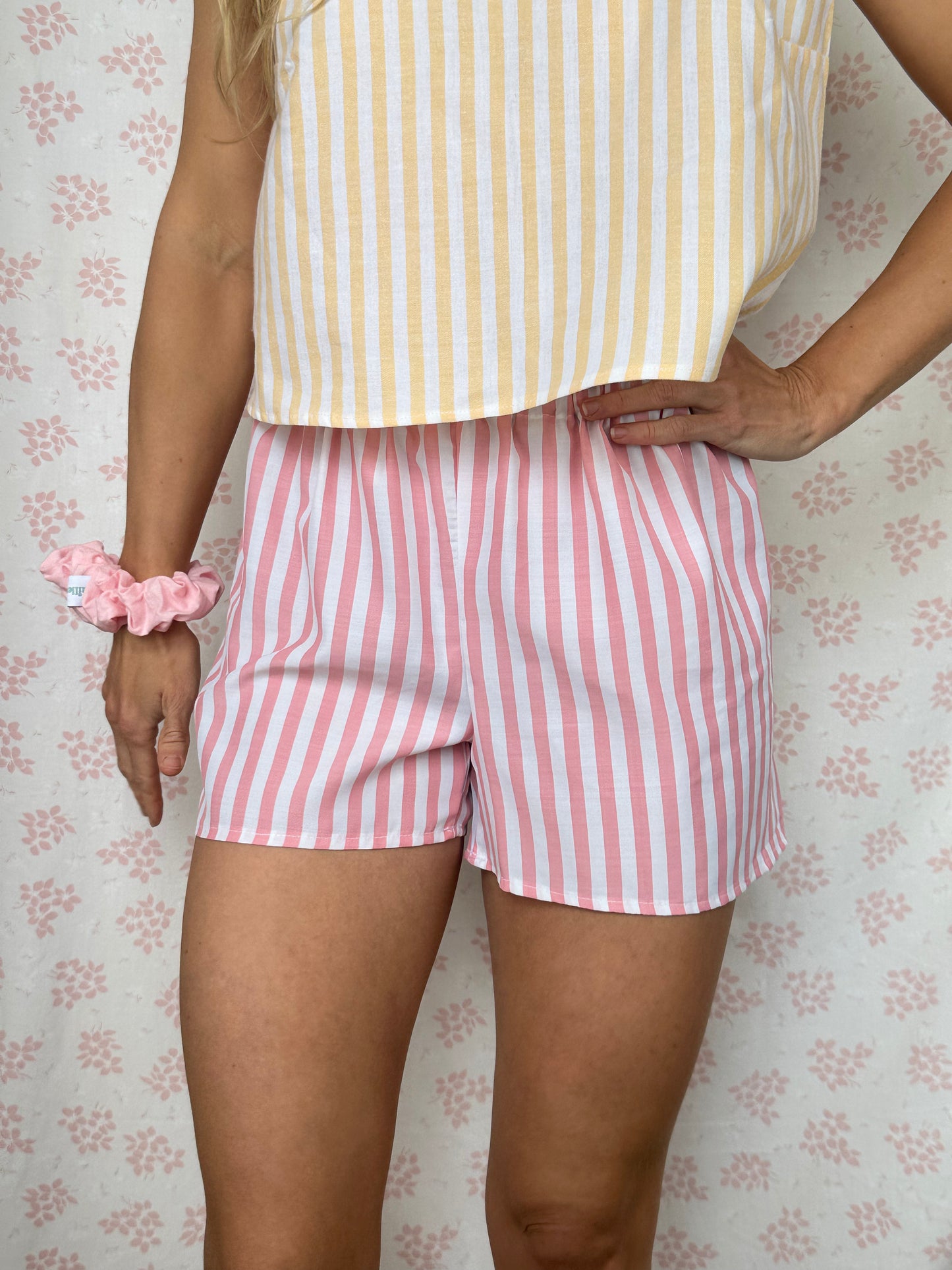 Short Rayé Rose