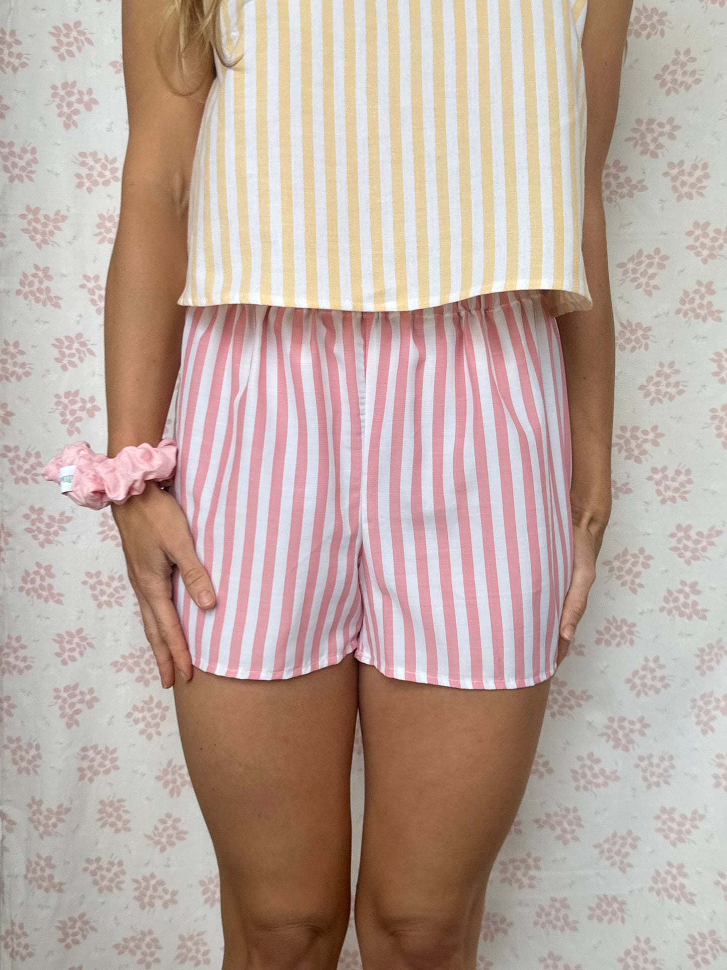 Short Rayé Rose