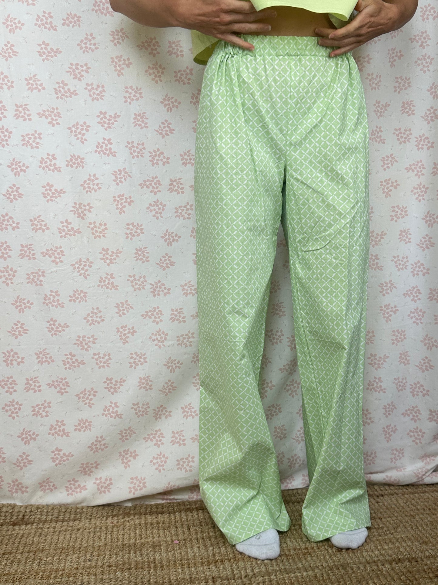 Pantalon Motif Vert