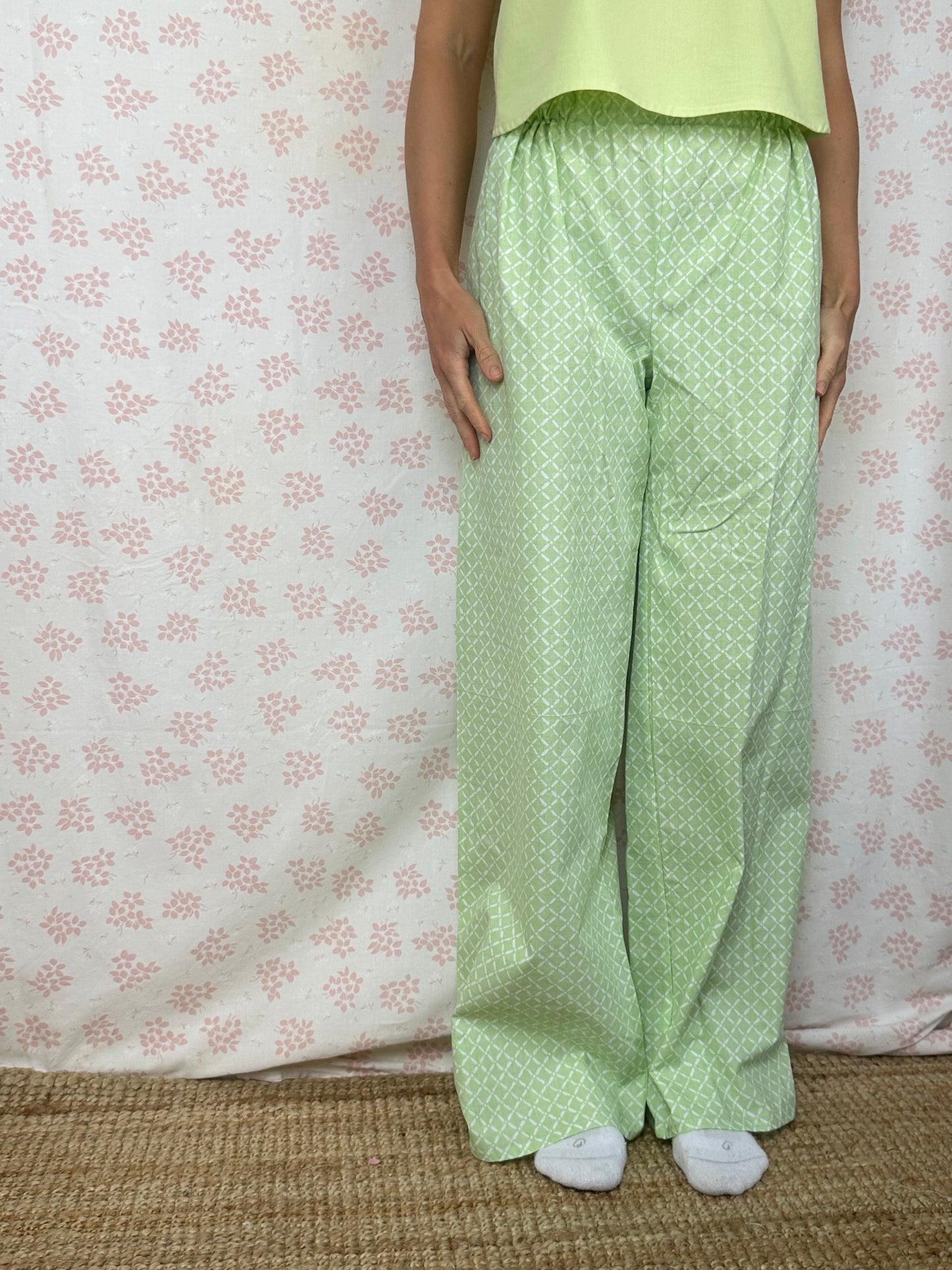 Pantalon Motif Vert