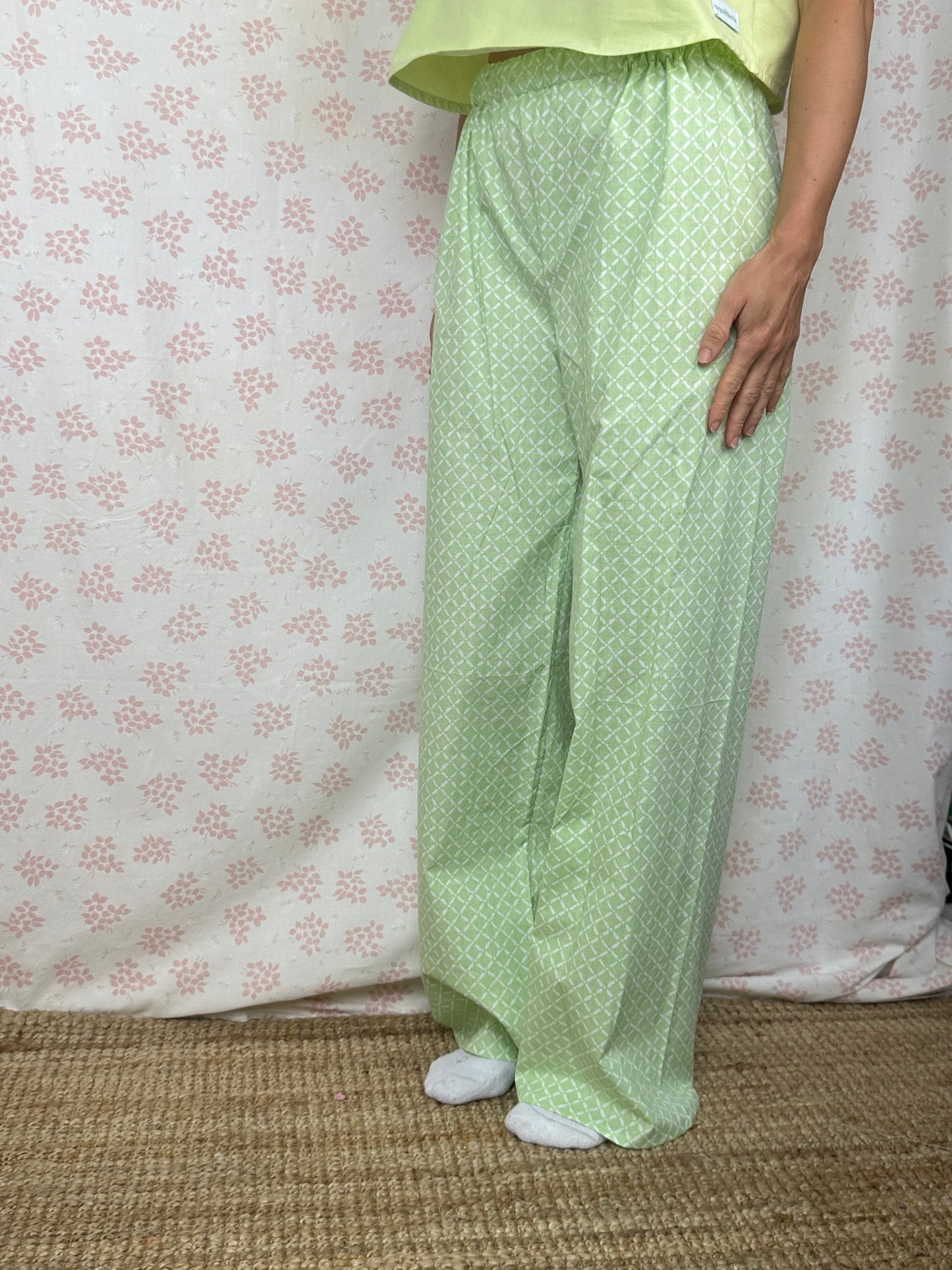 Pantalon Motif Vert