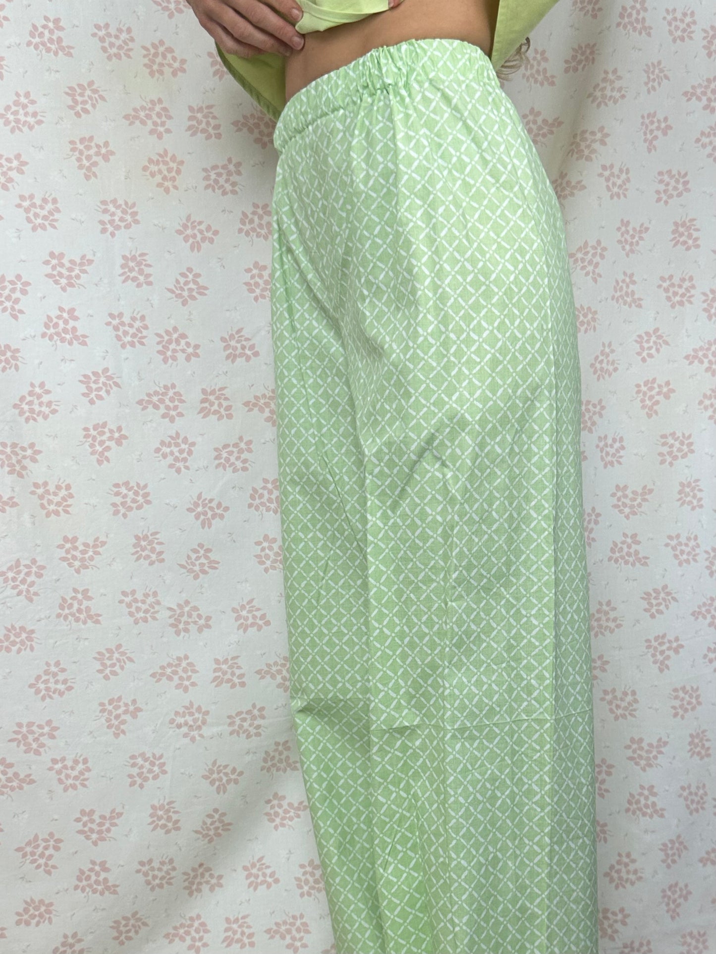 Pantalon Motif Vert