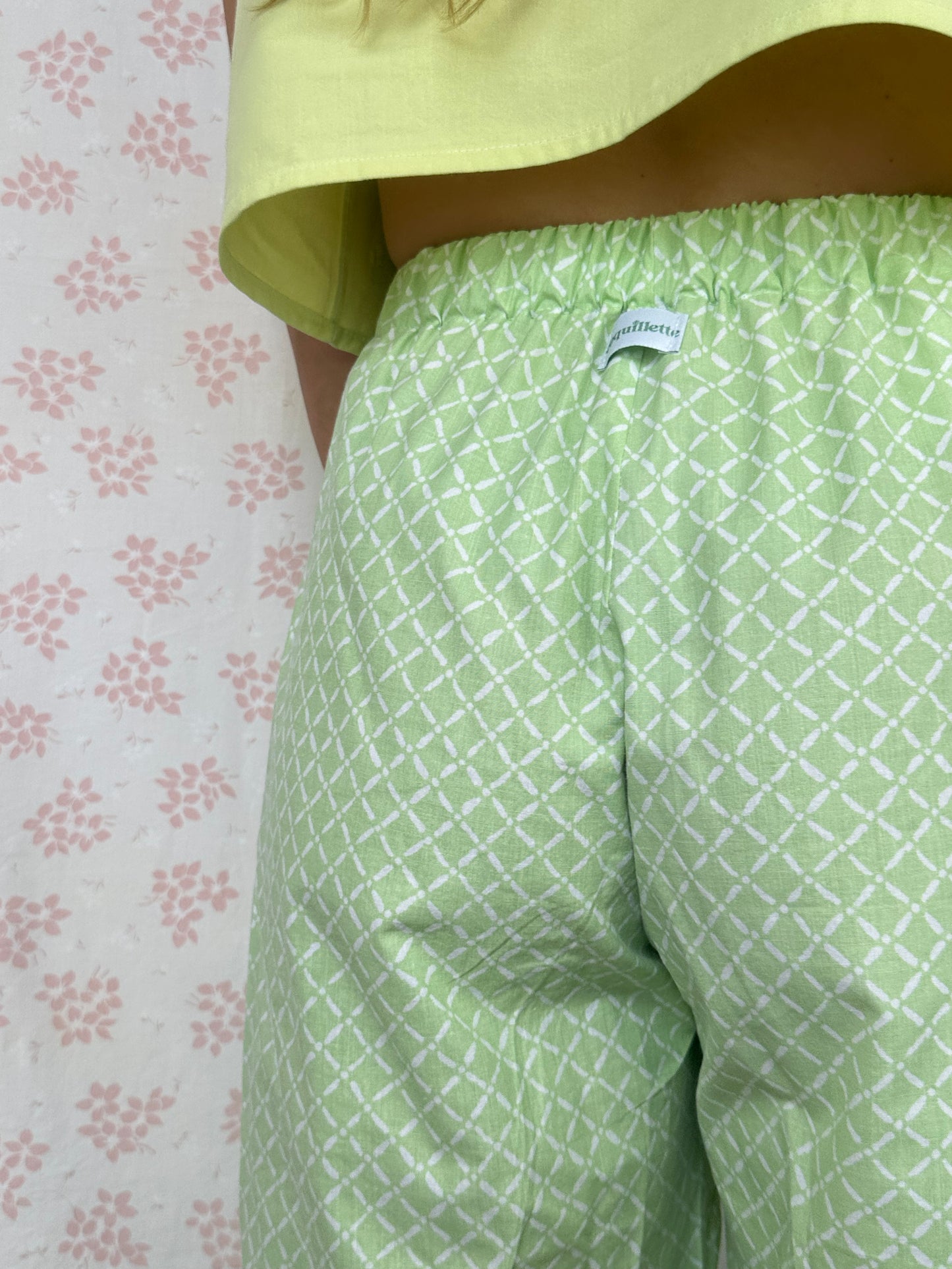 Pantalon Motif Vert