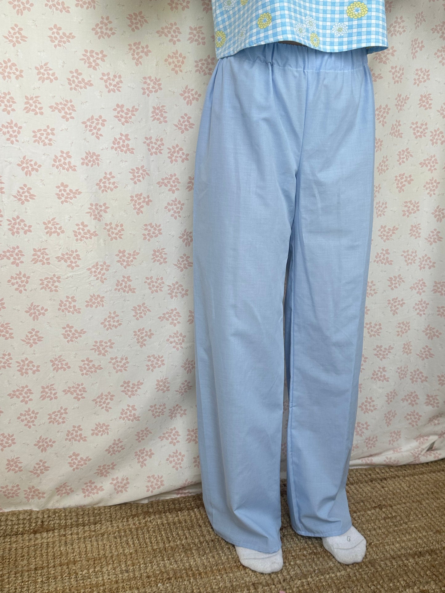 Pantalon Uni Bleu