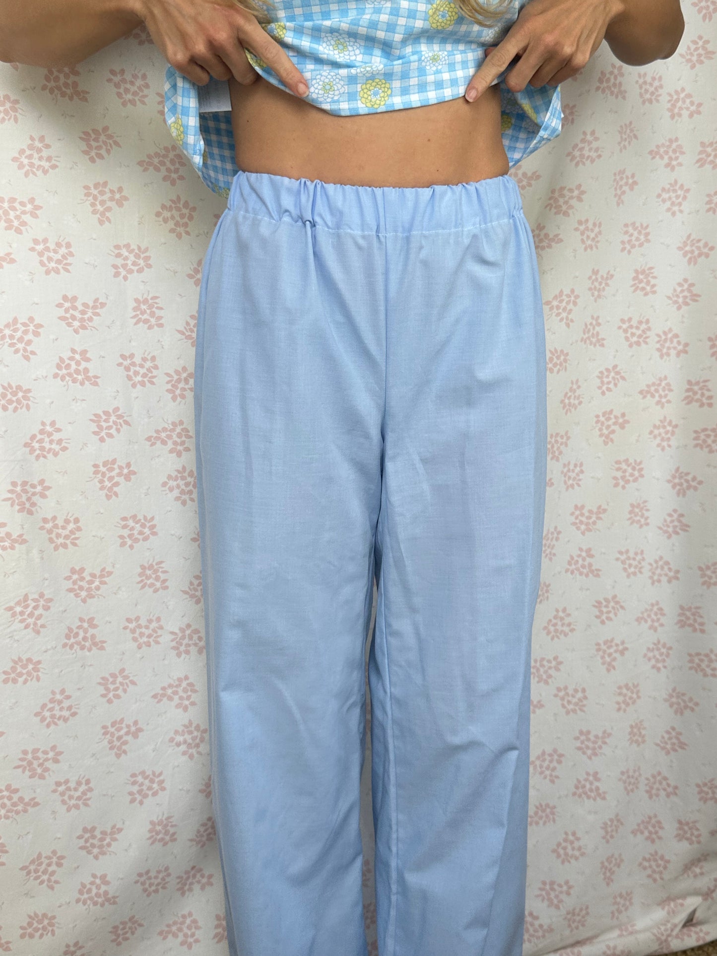 Pantalon Uni Bleu