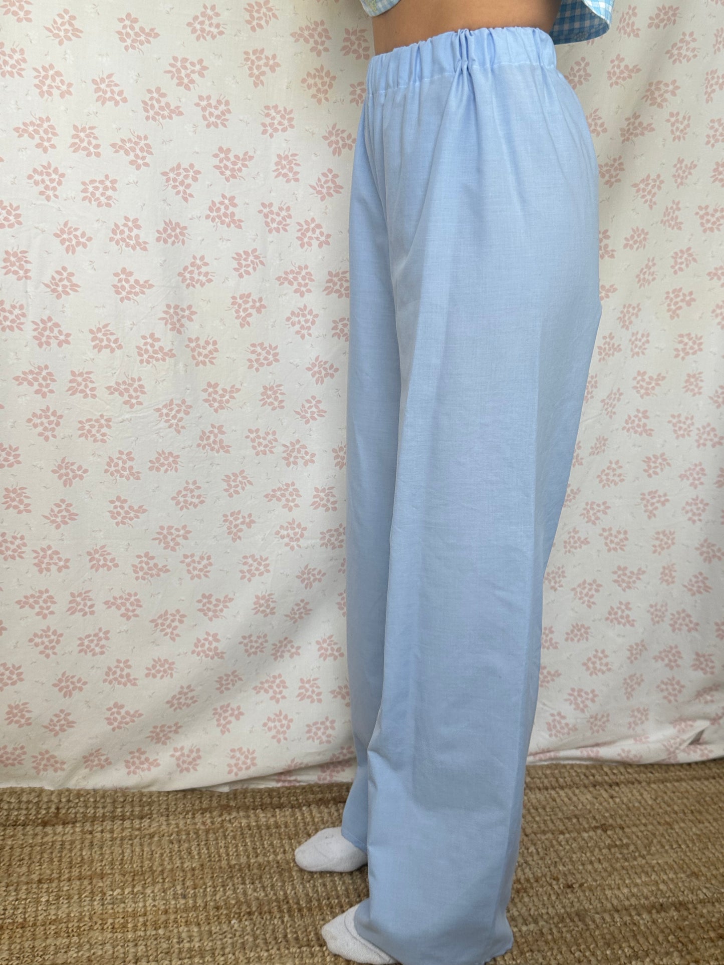 Pantalon Uni Bleu