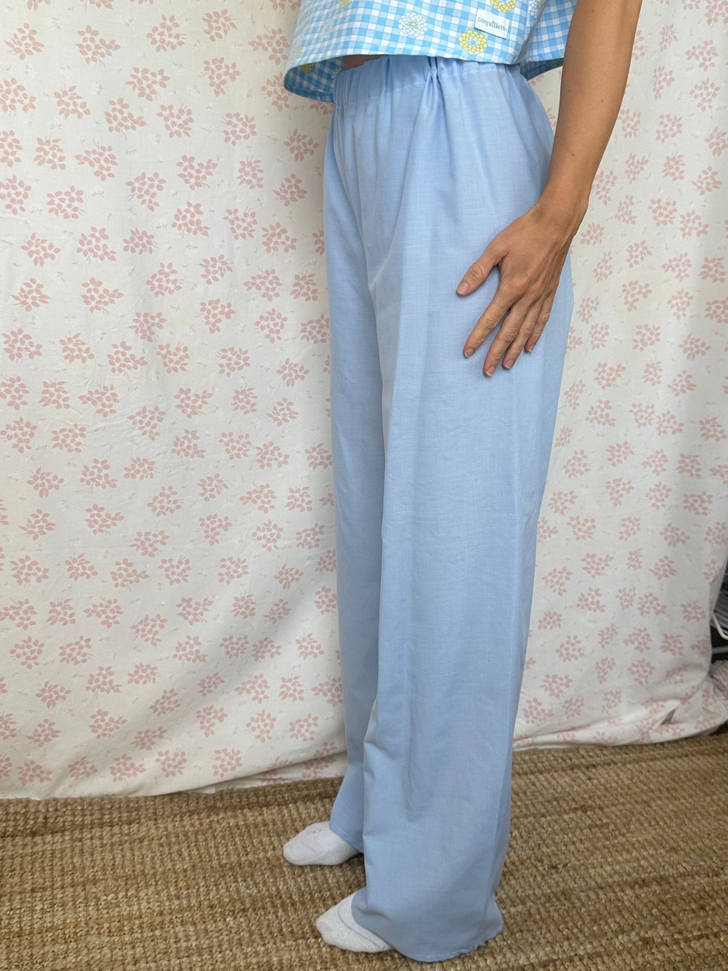 Pantalon Uni Bleu