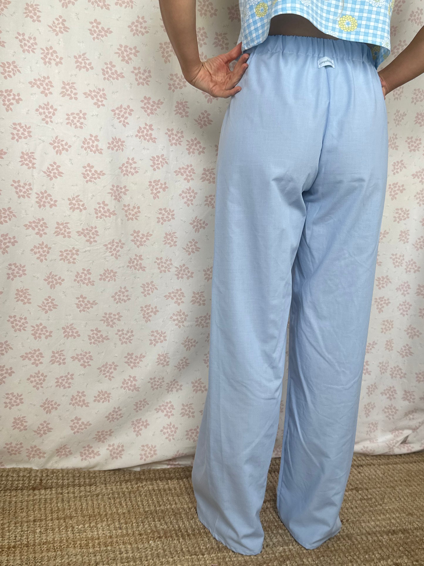 Pantalon Uni Bleu