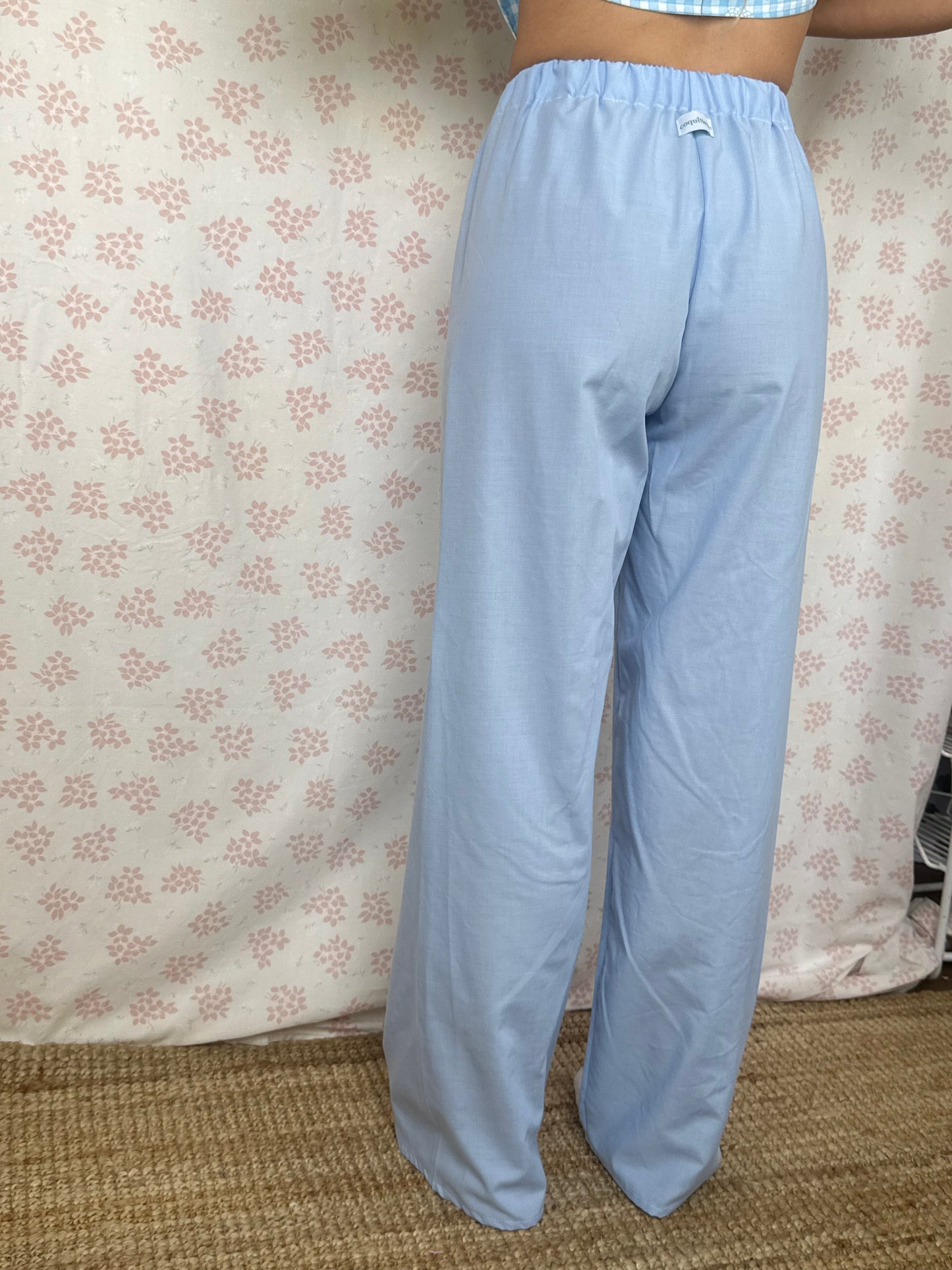 Pantalon Uni Bleu